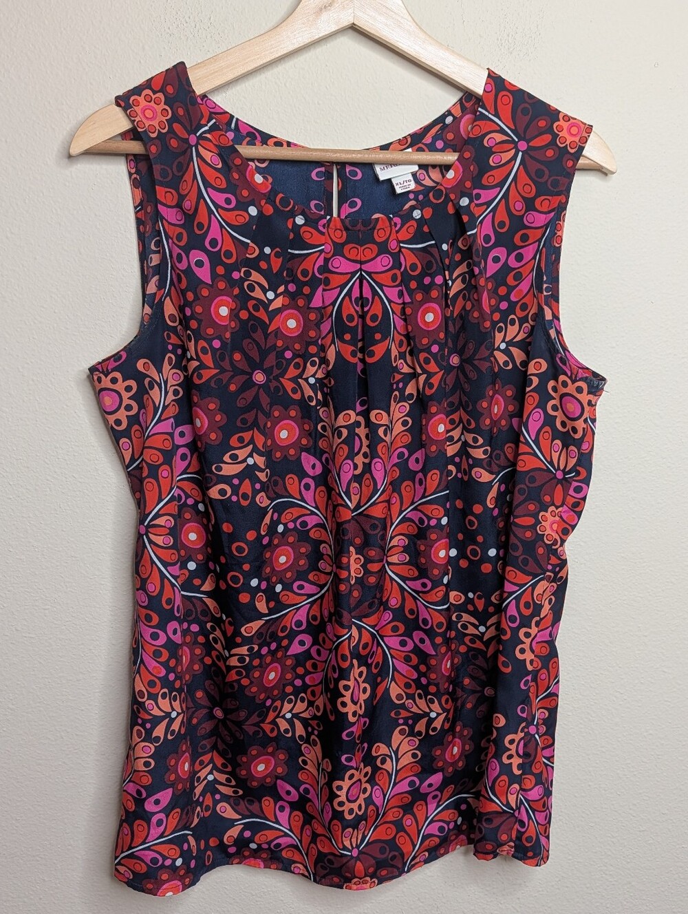 Merona Psychedelic Floral Sleeveless Blouse Top XL